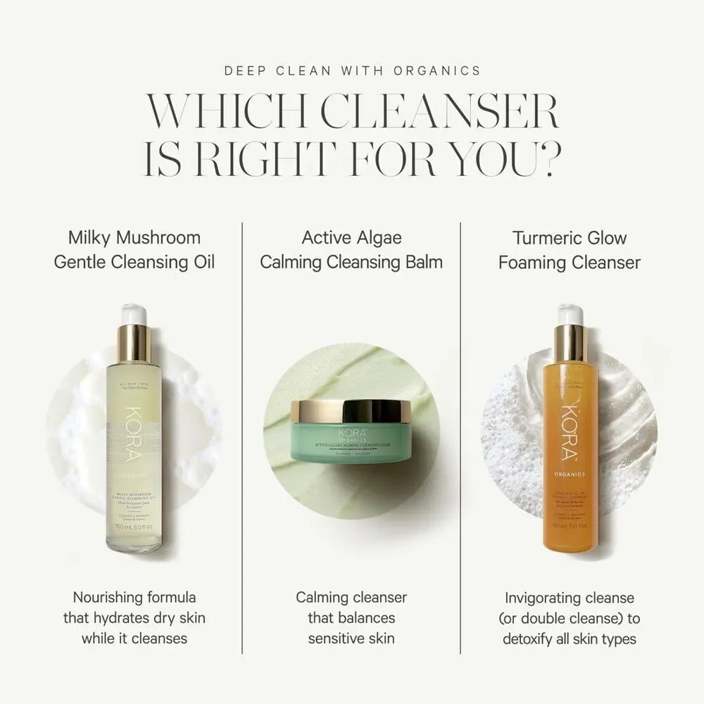 KORA Organics Active Algae Balancing Facial Cleansing Balm Reduce Redness